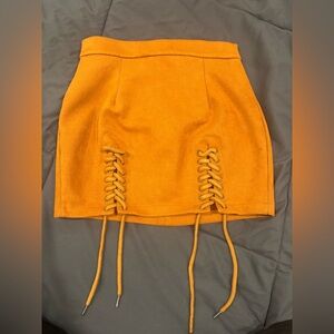 Burnt Orange Lace-Up Women's Skirt